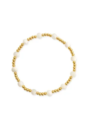 14K Mother of Pearl Stretch Bracelet