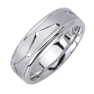 14K or 18K White Gold Carved Ring