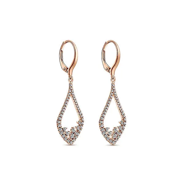 14k Pink Gold Lusso Diamond Drop
