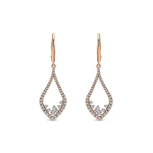 14k Pink Gold Lusso Diamond Drop