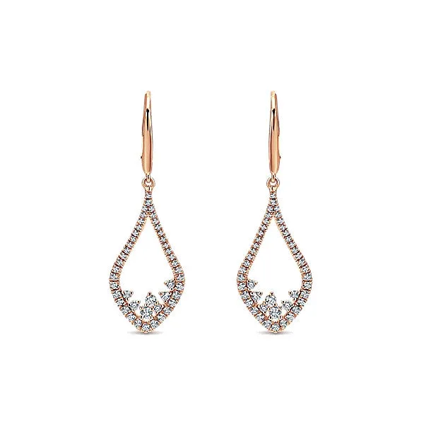 14k Pink Gold Lusso Diamond Drop