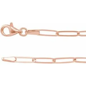 14K Rose 2.6 mm Paperclip-Style 16" Chain