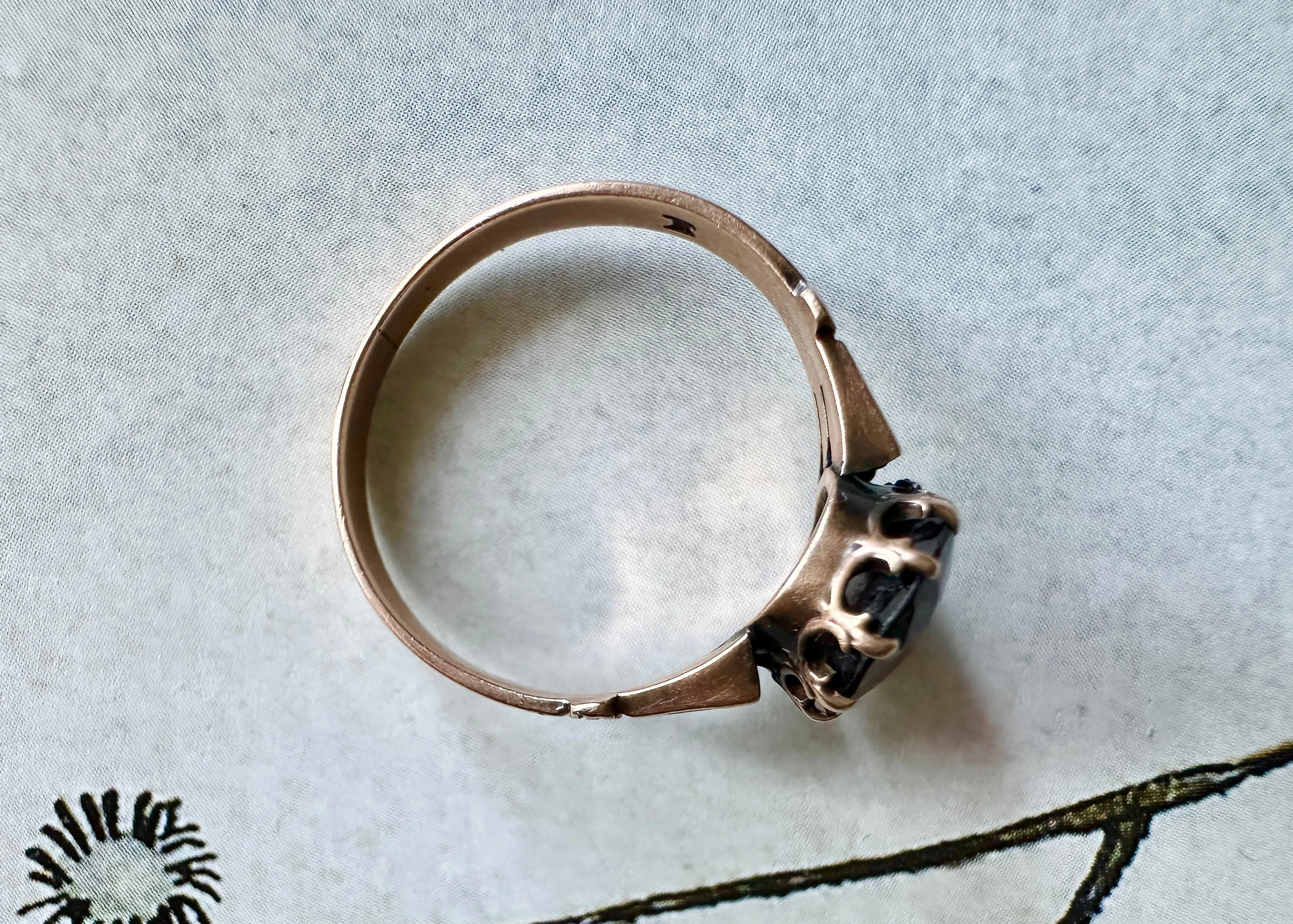 14k Victorian Gold and Rubellite (Red Tourmaline) Ring