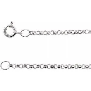 14K White 1.5 mm Solid Rolo 20" Chain