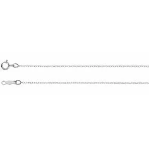 14K White .75 mm Rope 24" Chain