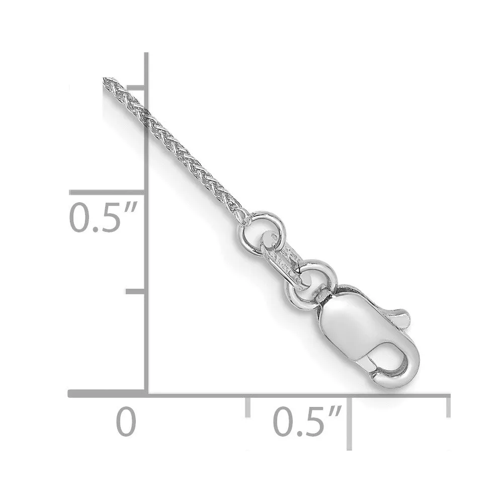 14K White Gold 10 inch .85mm Spiga with Lobster Clasp Anklet