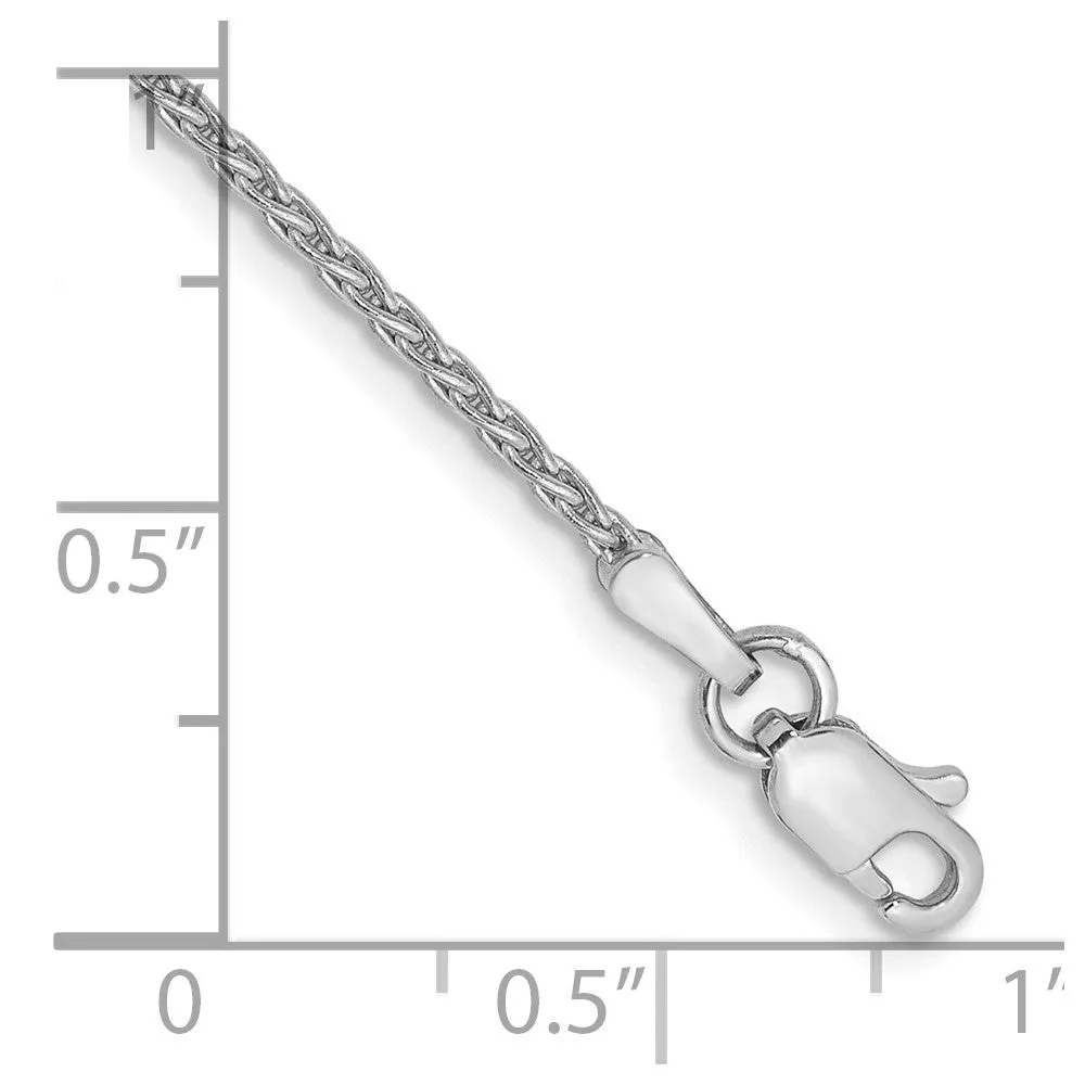 14K White Gold 9 inch 1.5mm Parisian Wheat with Lobster Clasp Anklet