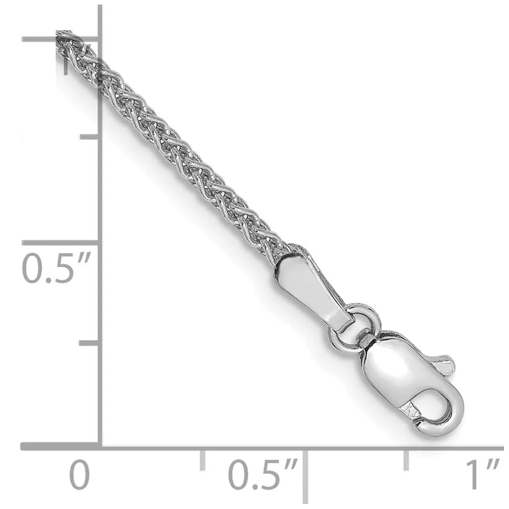 14K White Gold 9 inch 1.7mm Spiga with Lobster Clasp Chain Anklet