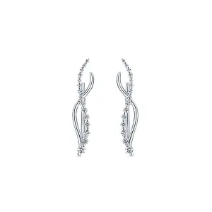 14k White Gold Comets Earcuffs