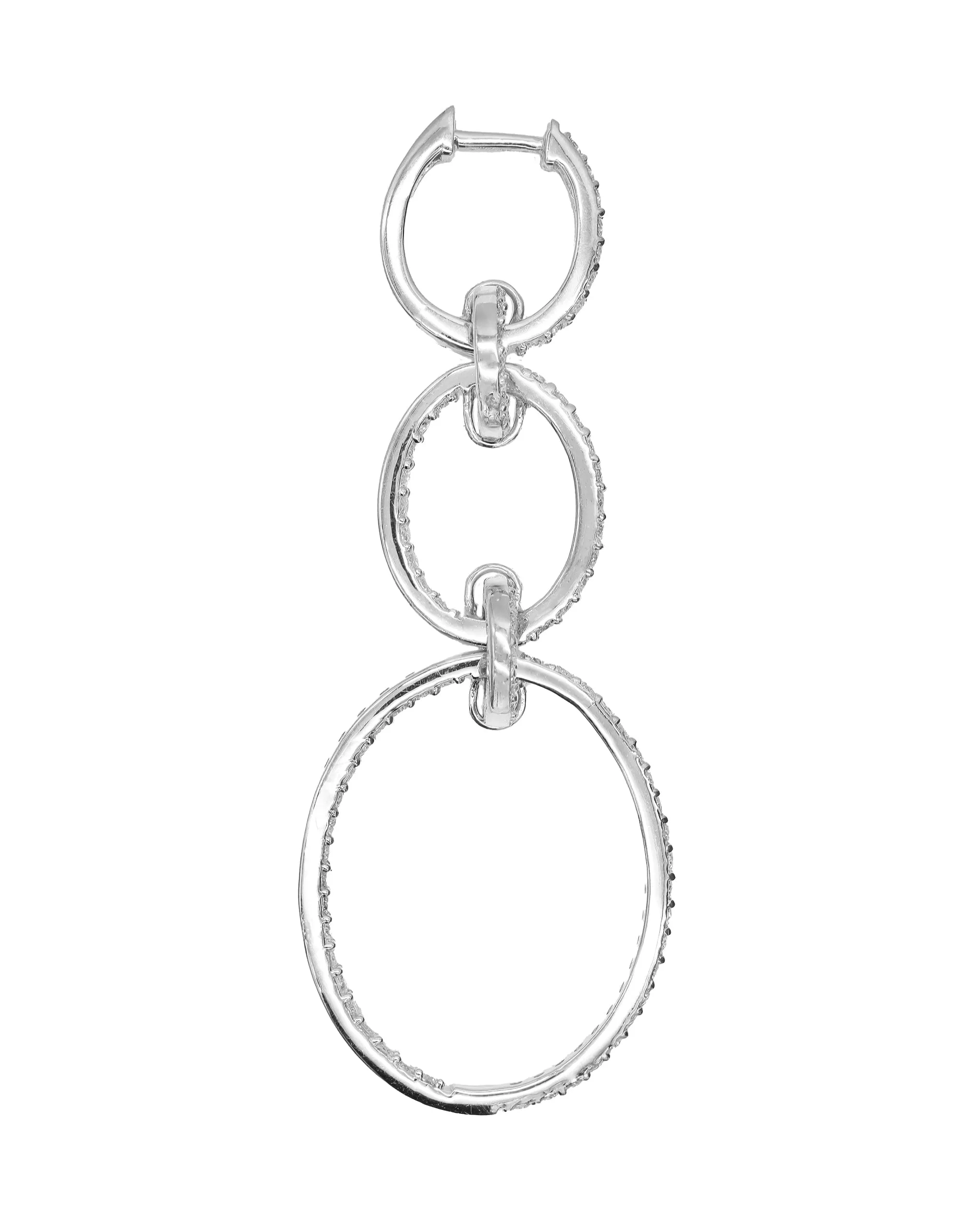 14k White Gold Diamond Multi Drop Earring