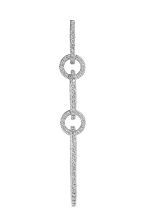 14k White Gold Diamond Multi Drop Earring