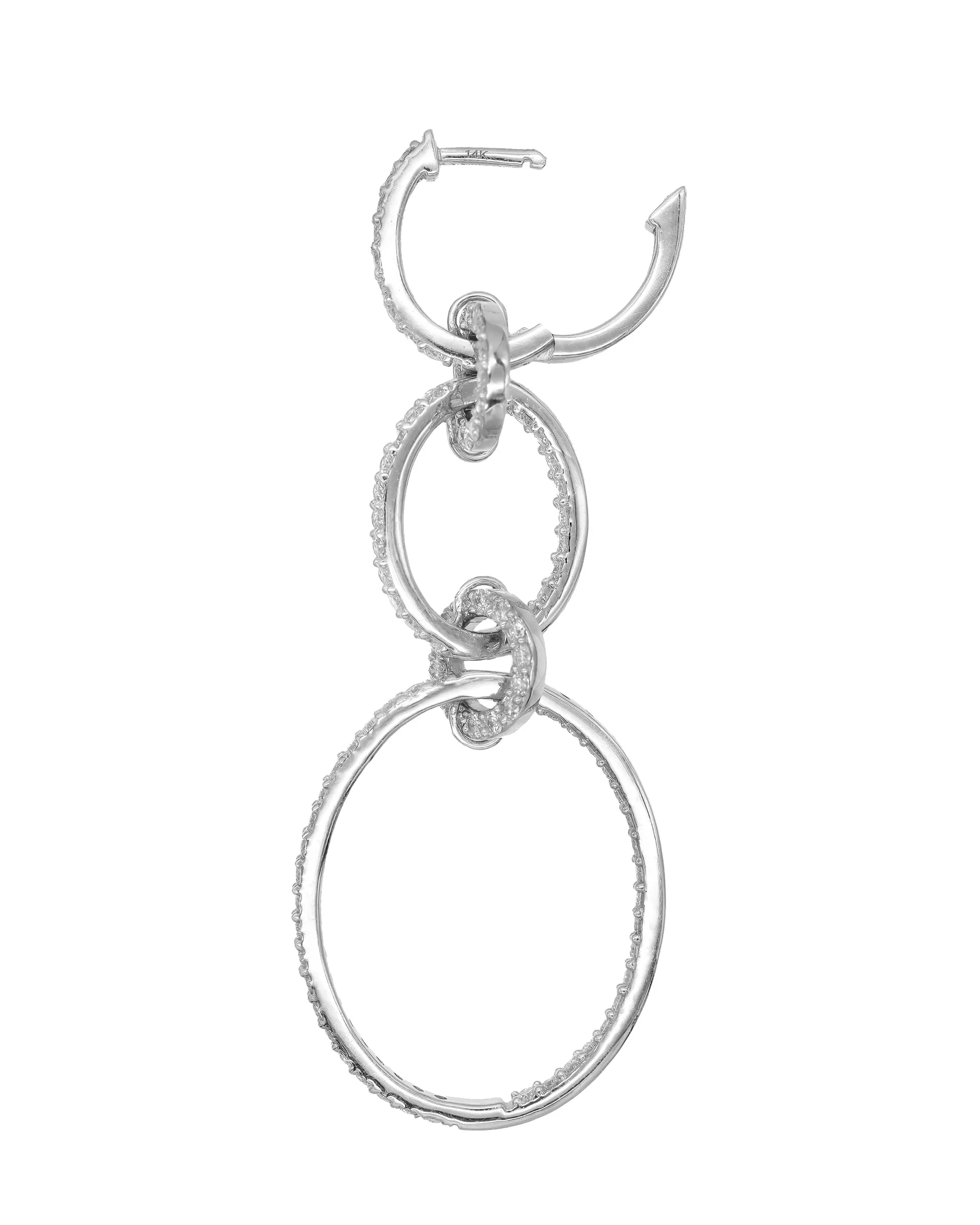 14k White Gold Diamond Multi Drop Earring