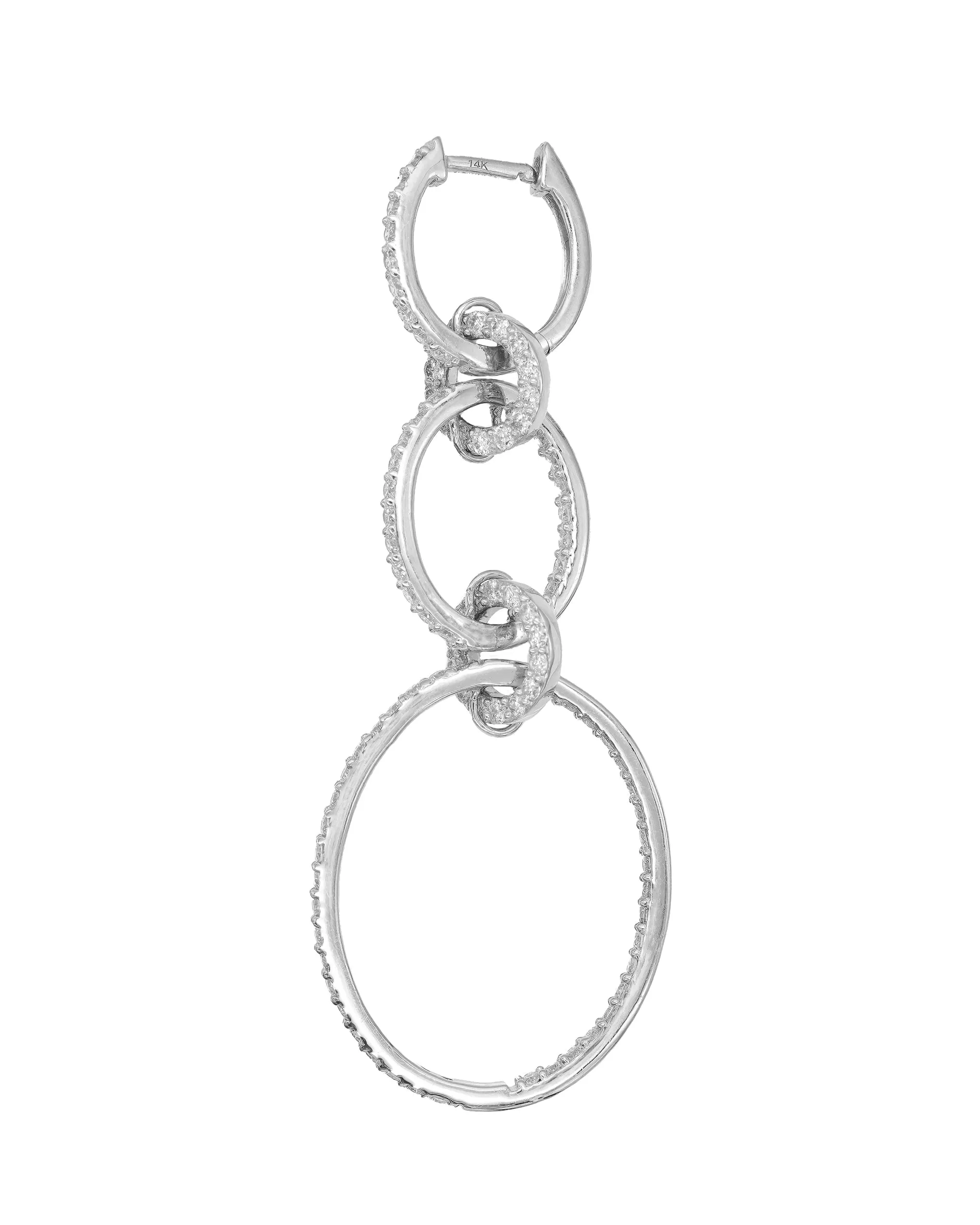 14k White Gold Diamond Multi Drop Earring