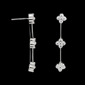14K White Gold Estate Diamond Earrings