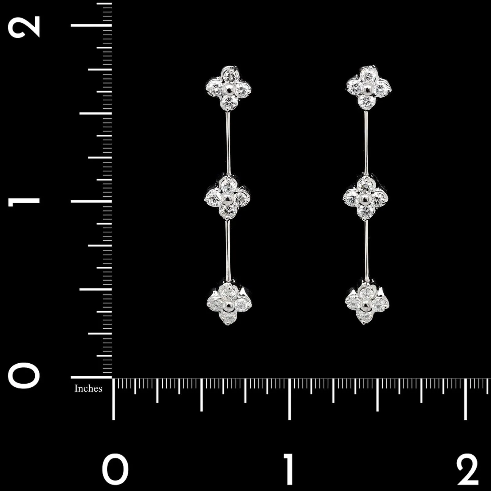 14K White Gold Estate Diamond Earrings