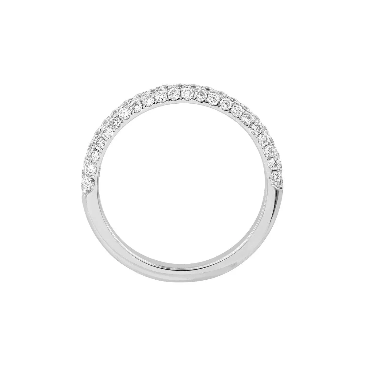 14k White Gold Pave Diamond Stackable Ring