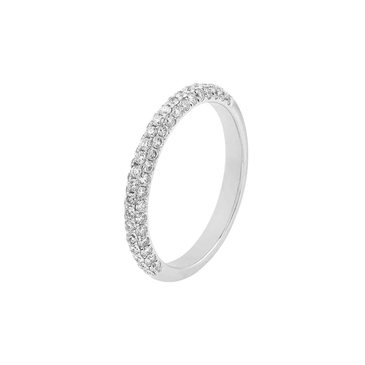 14k White Gold Pave Diamond Stackable Ring