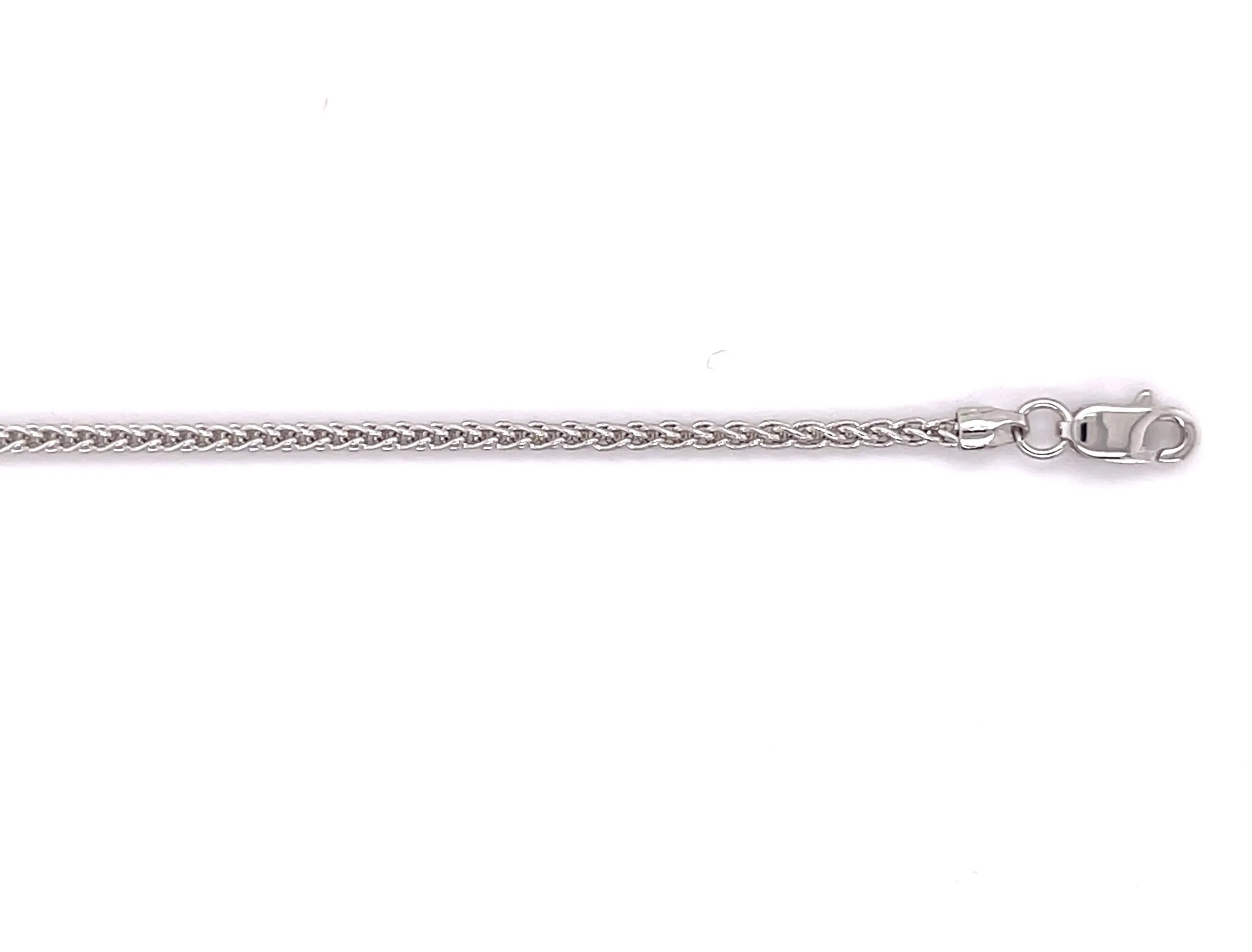 14K White Gold Wheat Anklet