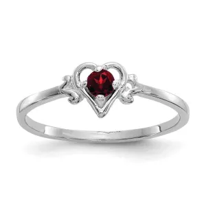 14K White or Yellow Gold Petite Heart Birthstone Rings
