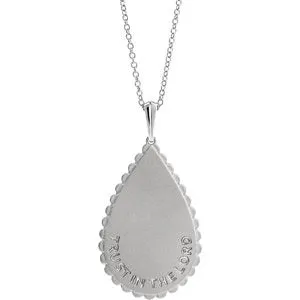 14K White Trust in The Lord 16" Necklace