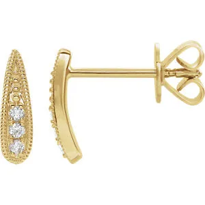 14K Yellow .05 CTW Diamond Earrings