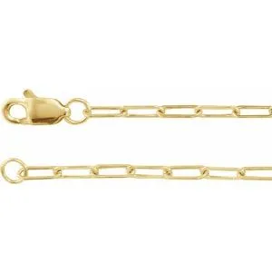 14K Yellow 1.95 mm Elongated Flat Link 18" Chain