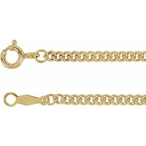 14K Yellow 2.25 mm Solid Curb Link 24" Chain