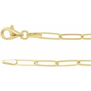 14K Yellow 2.6 mm Elongated Link 16" Chain