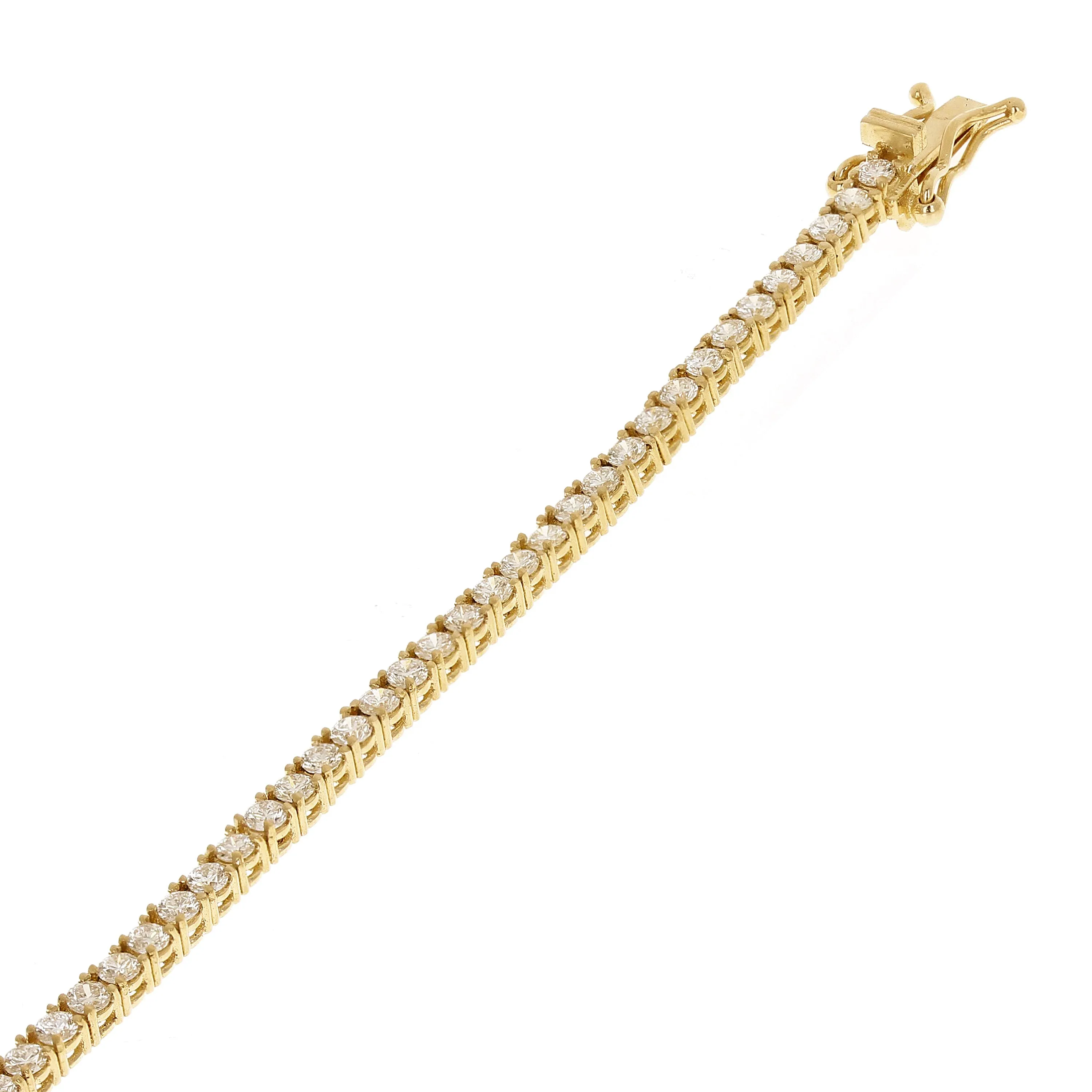 14k Yellow Gold 2.52ctw Diamond Tennis Bracelet 7" 2.4mm 6.5 grams