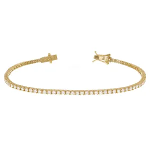 14k Yellow Gold 2.52ctw Diamond Tennis Bracelet 7" 2.4mm 6.5 grams