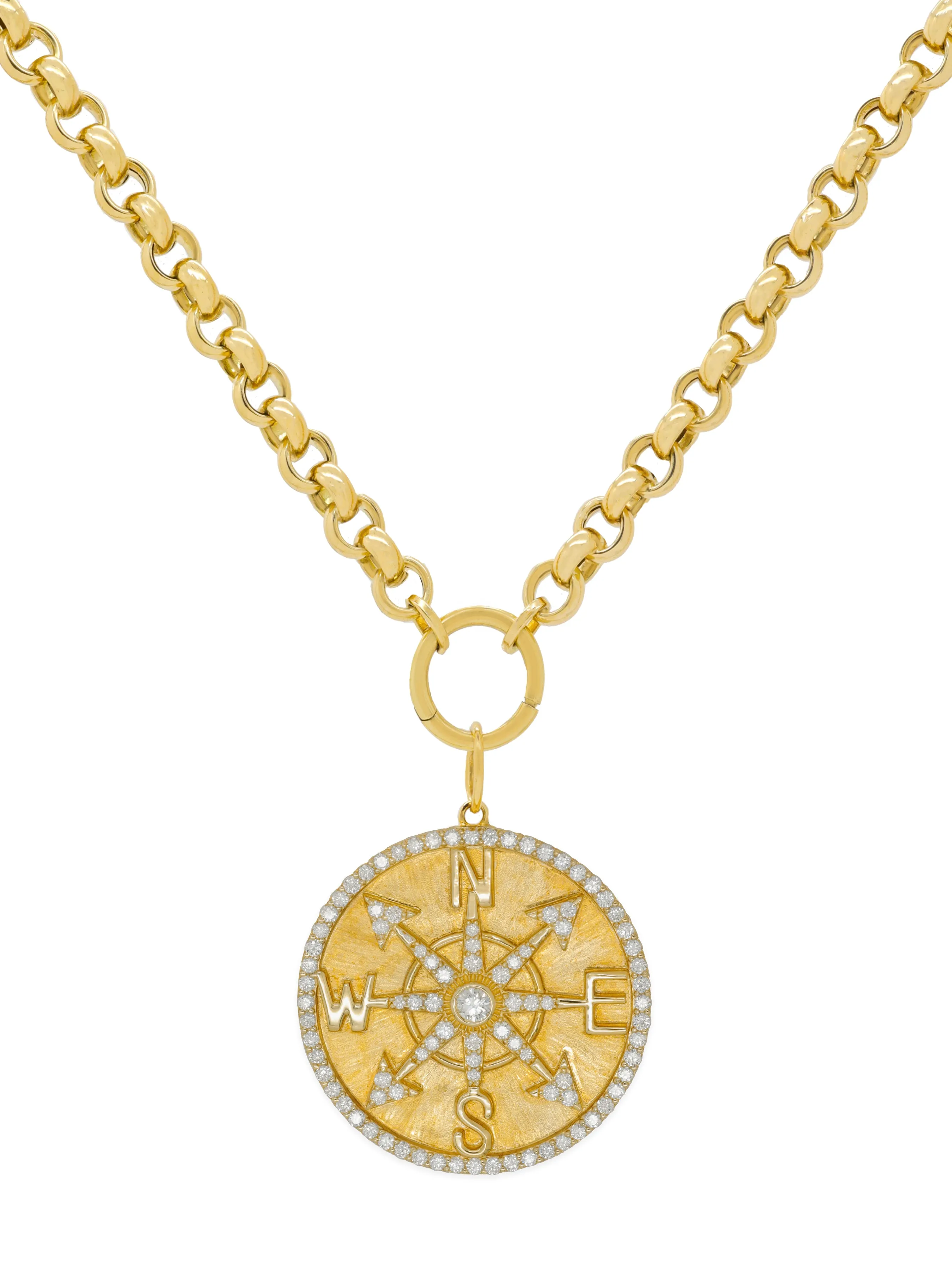 14k Yellow Gold Rolo Charm Chain Necklace