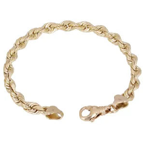 14k Yellow Gold Solid Diamond Cut Rope Chain Bracelet  8.25" 6.7mm 28.7 grams
