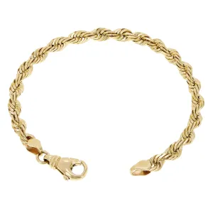 14k Yellow Gold Solid Diamond Cut Rope Chain Bracelet  8" 6mm 21.1 grams