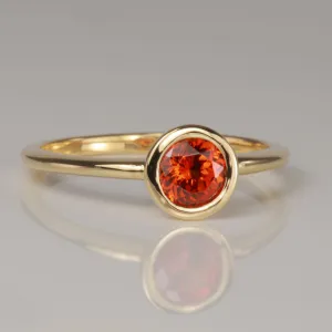 14K Yellow Gold Spessartite Garnet Ring .95 Carats