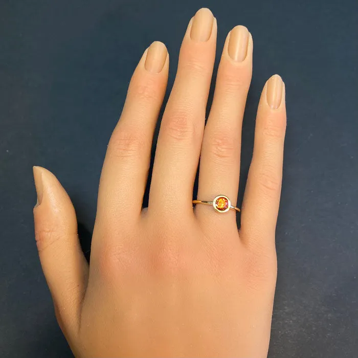 14K Yellow Gold Spessartite Garnet Ring .95 Carats