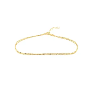 14K Yellow Gold Valentina Chain Double Strand Anklet