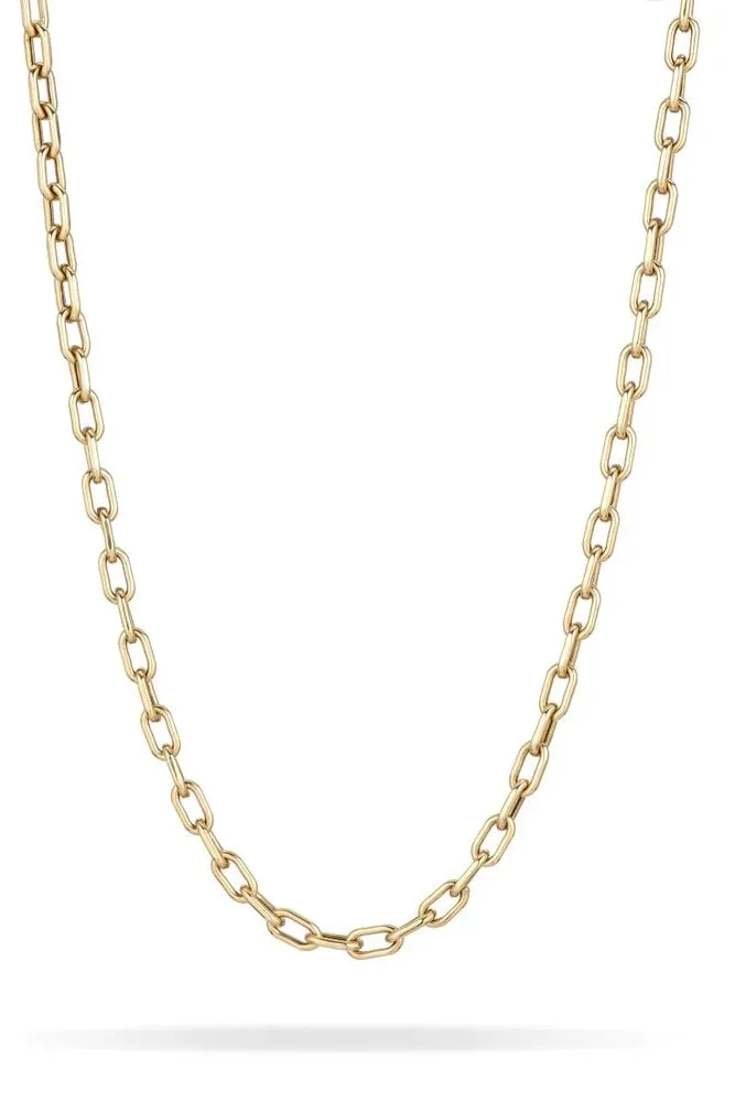 16" 4mm Italian Chain Link Necklace - 14K Yellow Gold