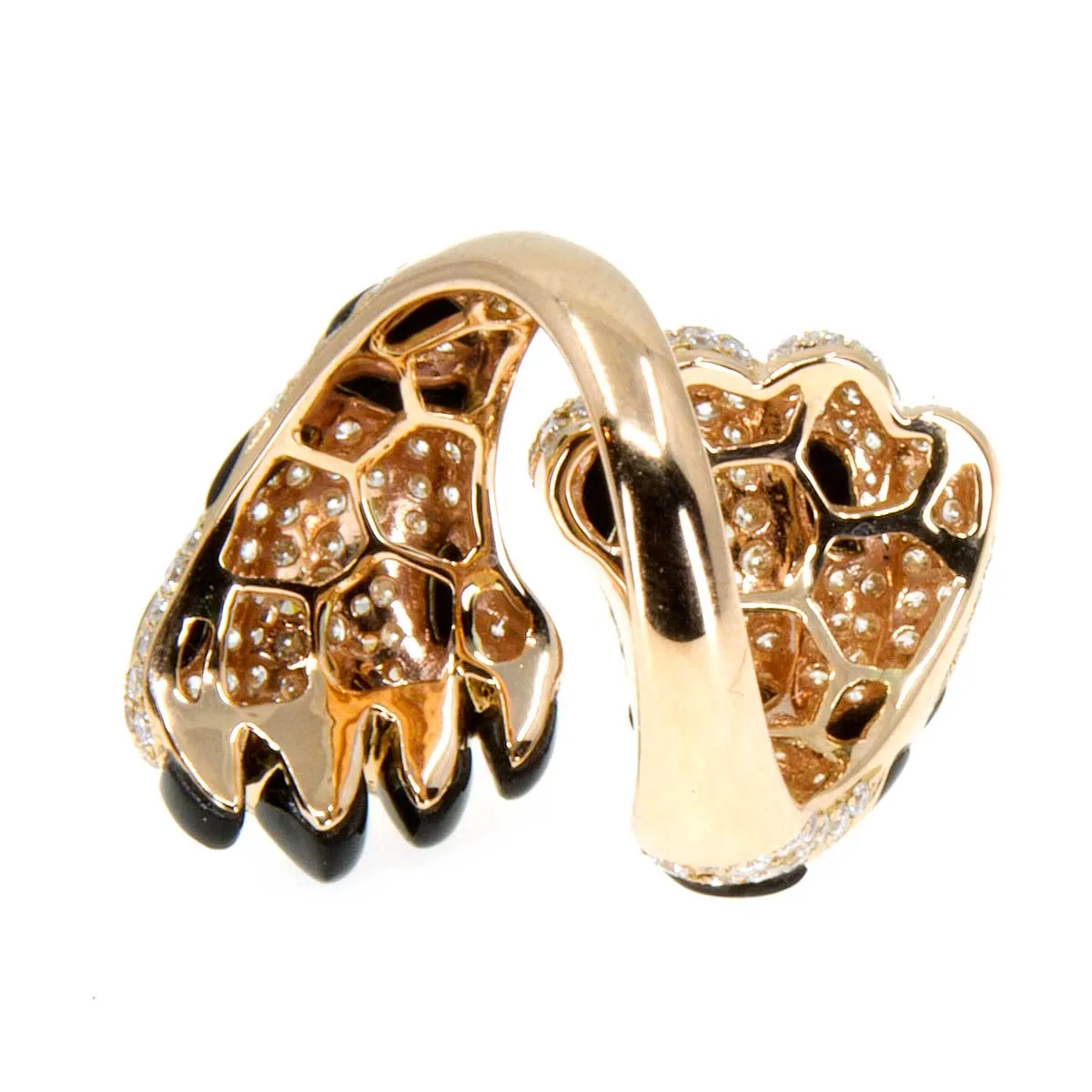 18K Diamond and Black Onyx Tiger Paw Ring