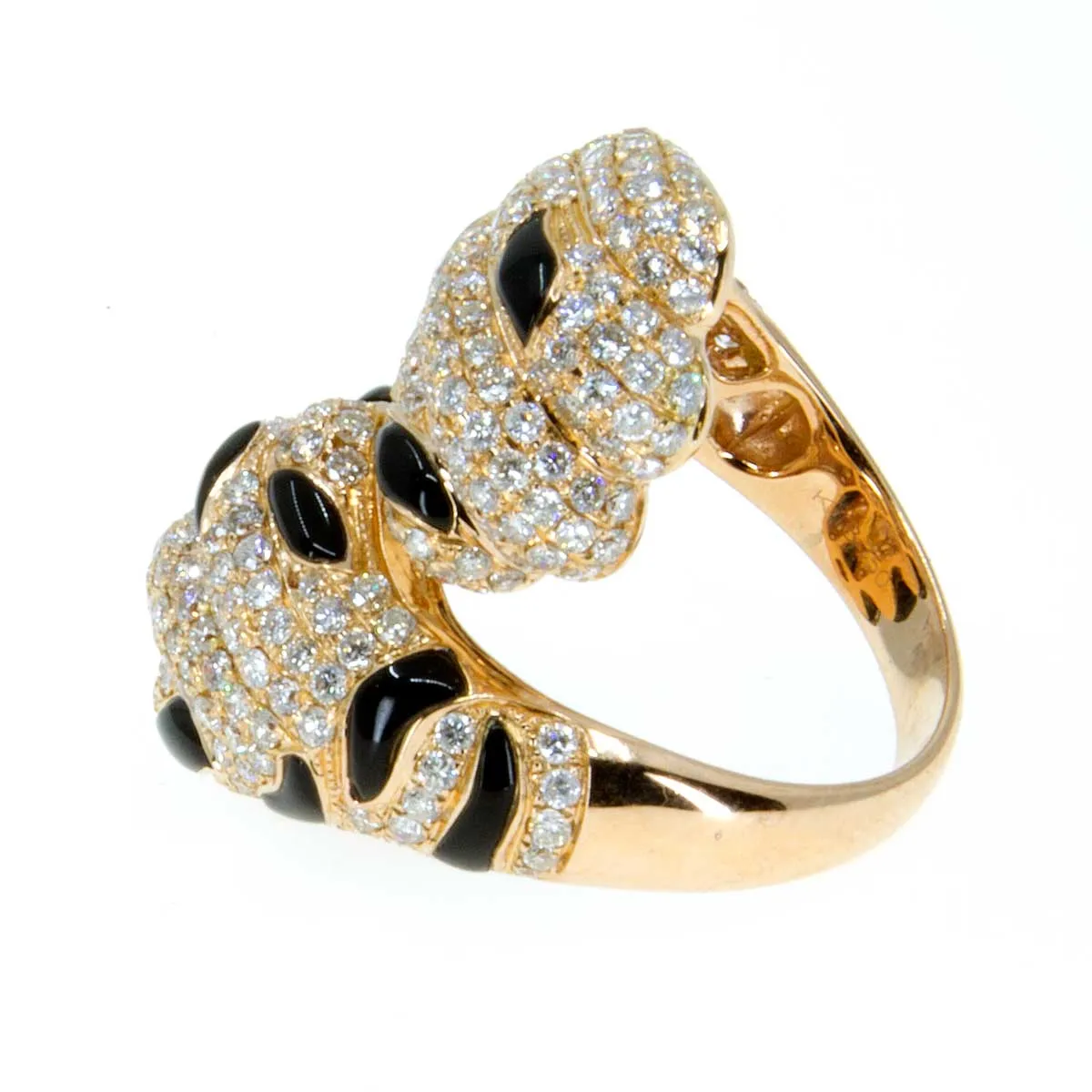 18K Diamond and Black Onyx Tiger Paw Ring