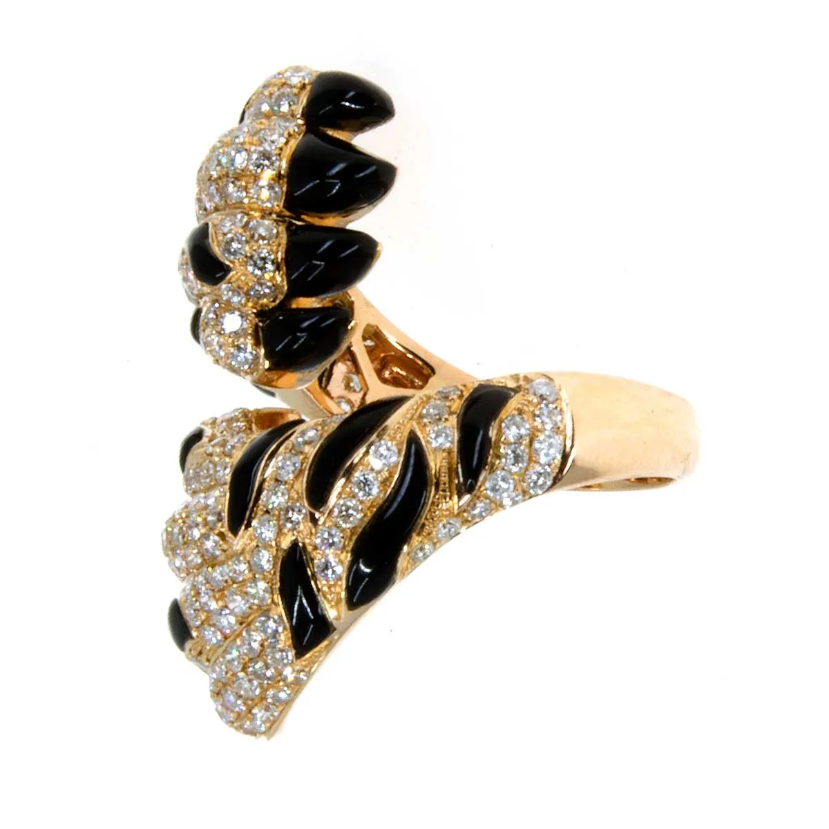 18K Diamond and Black Onyx Tiger Paw Ring