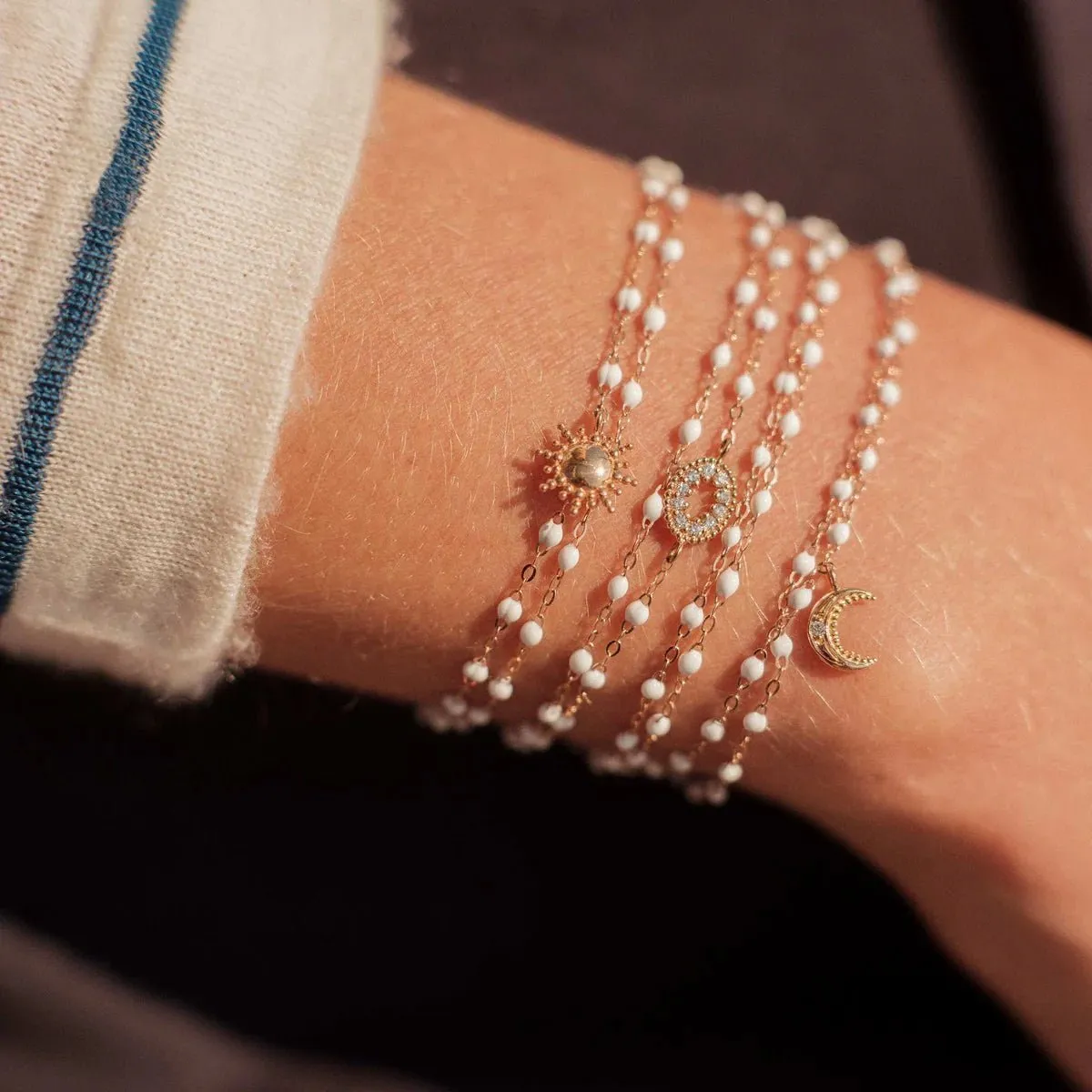 18K Gold & White Resin Extra Small "Classic" Bracelet