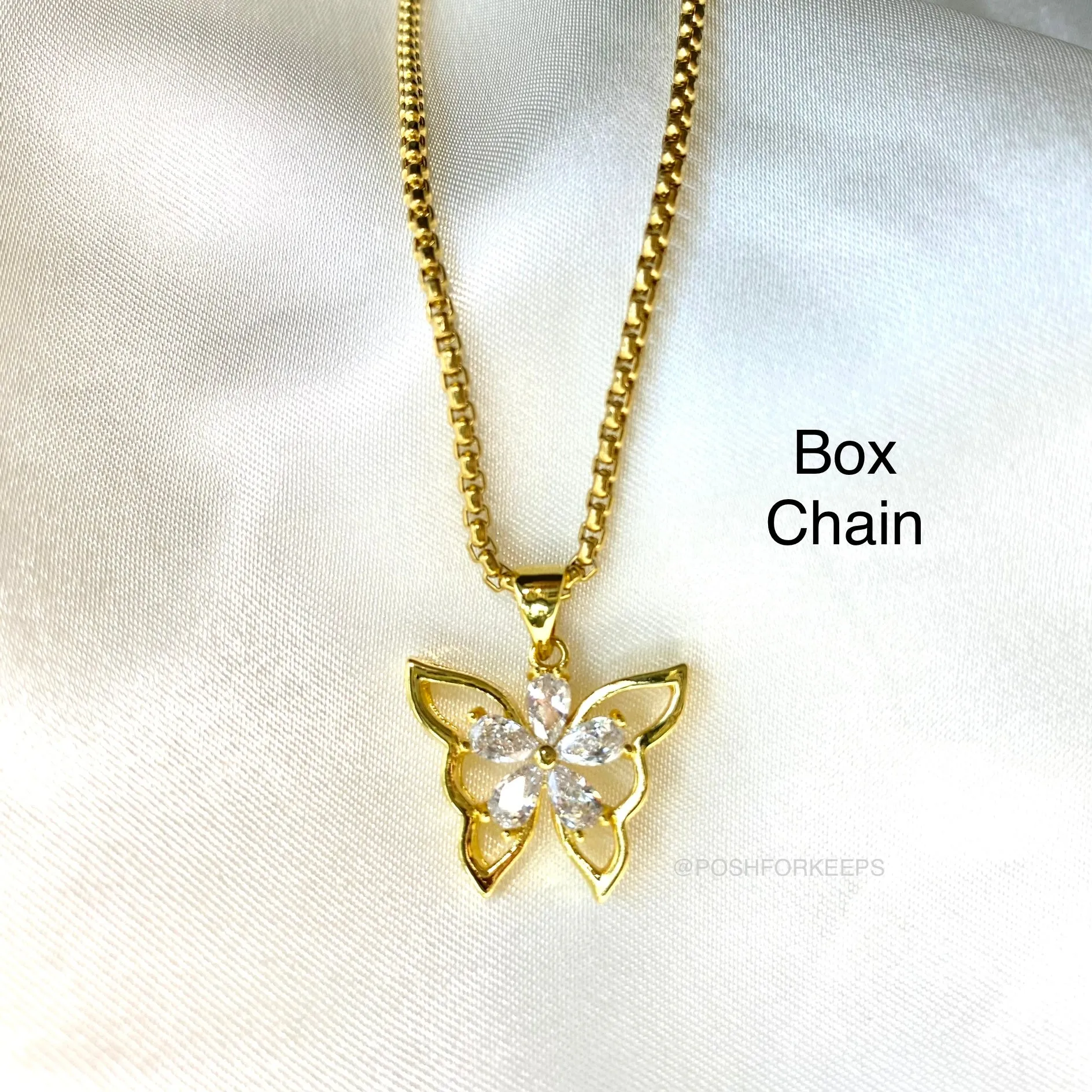 18K GOLD BUTTERFLY FLEUR NECKLACE