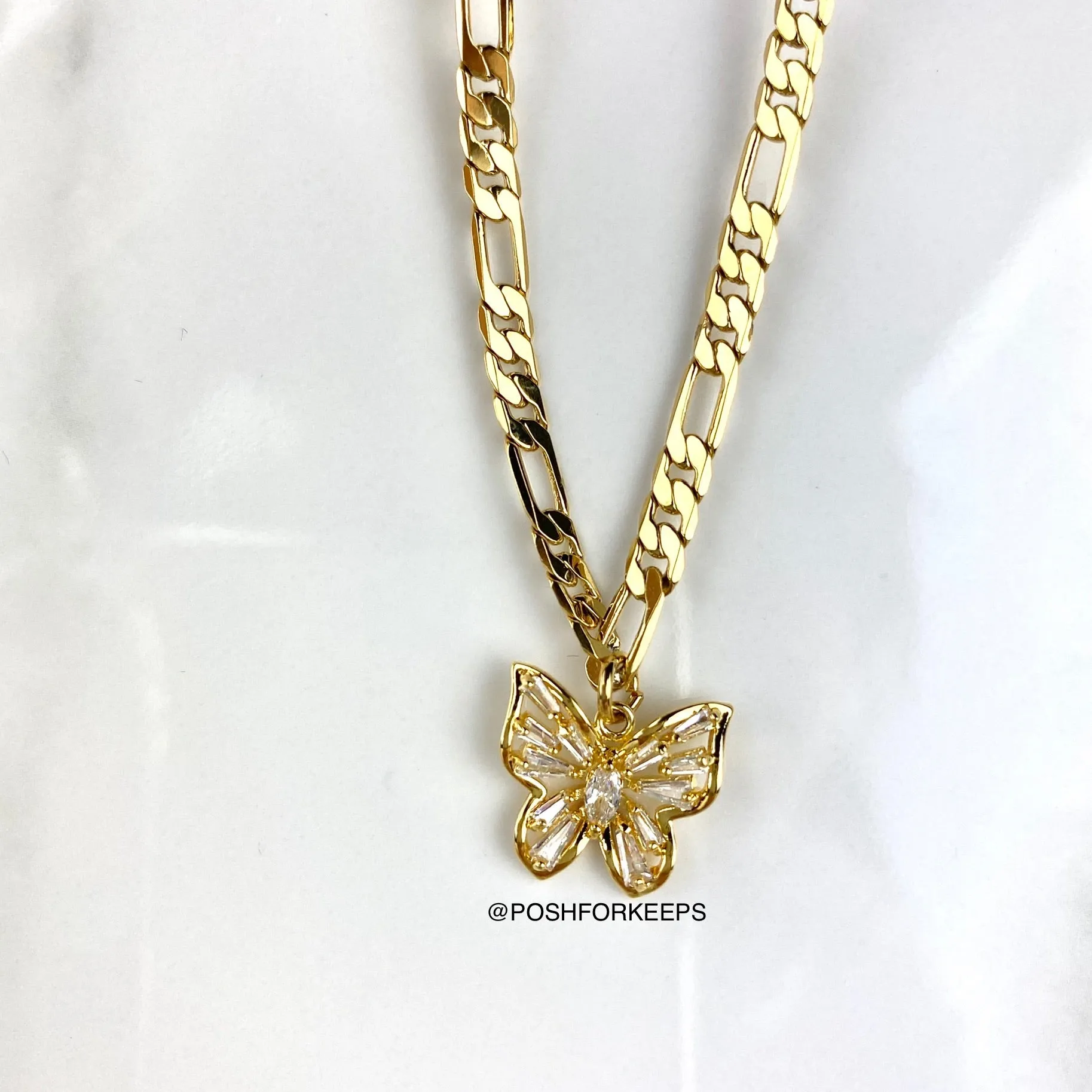 18K GOLD BUTTERFLY KISS CHOKER