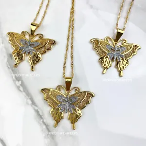 18K GOLD BUTTERFLY LACE NECKLACE
