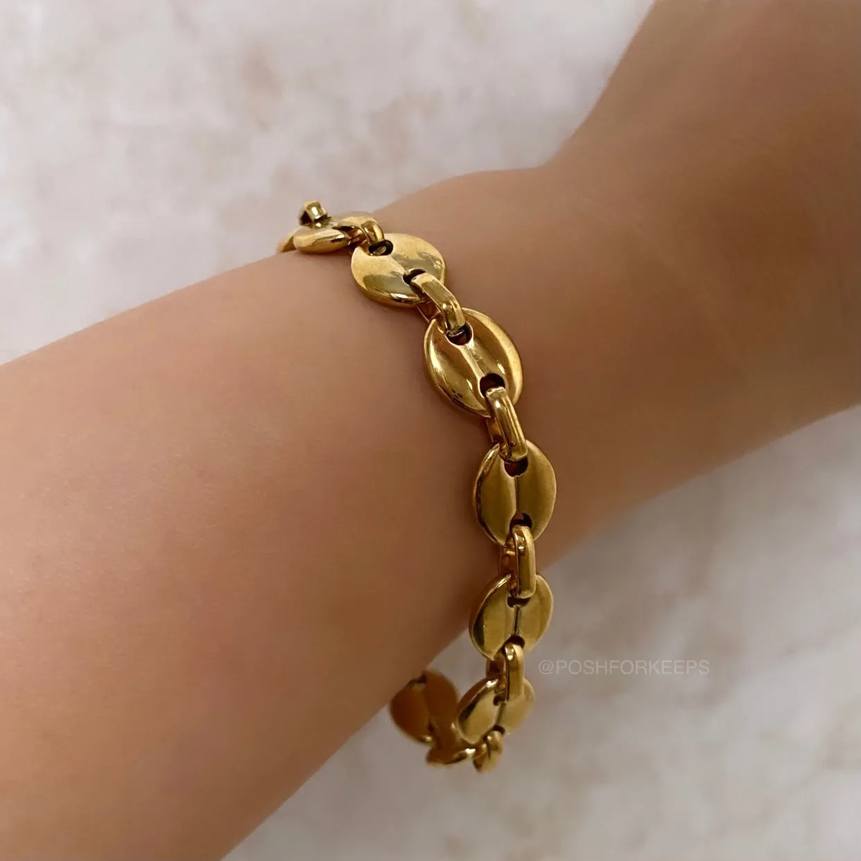 18K GOLD COFFEE BEAN BRACELET