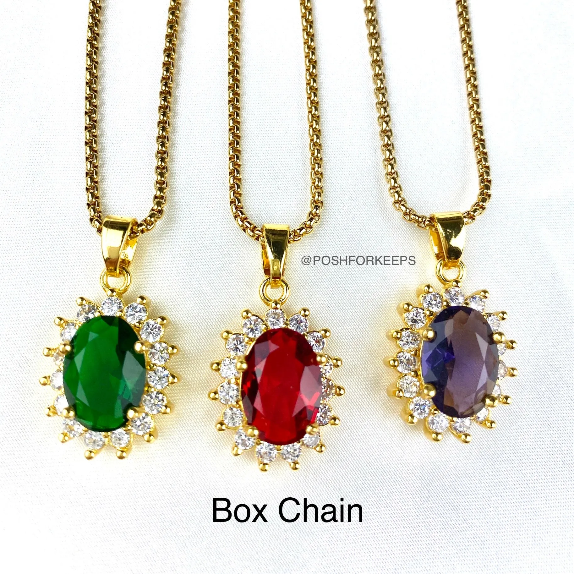 18K GOLD GEMSTONE NECKLACE