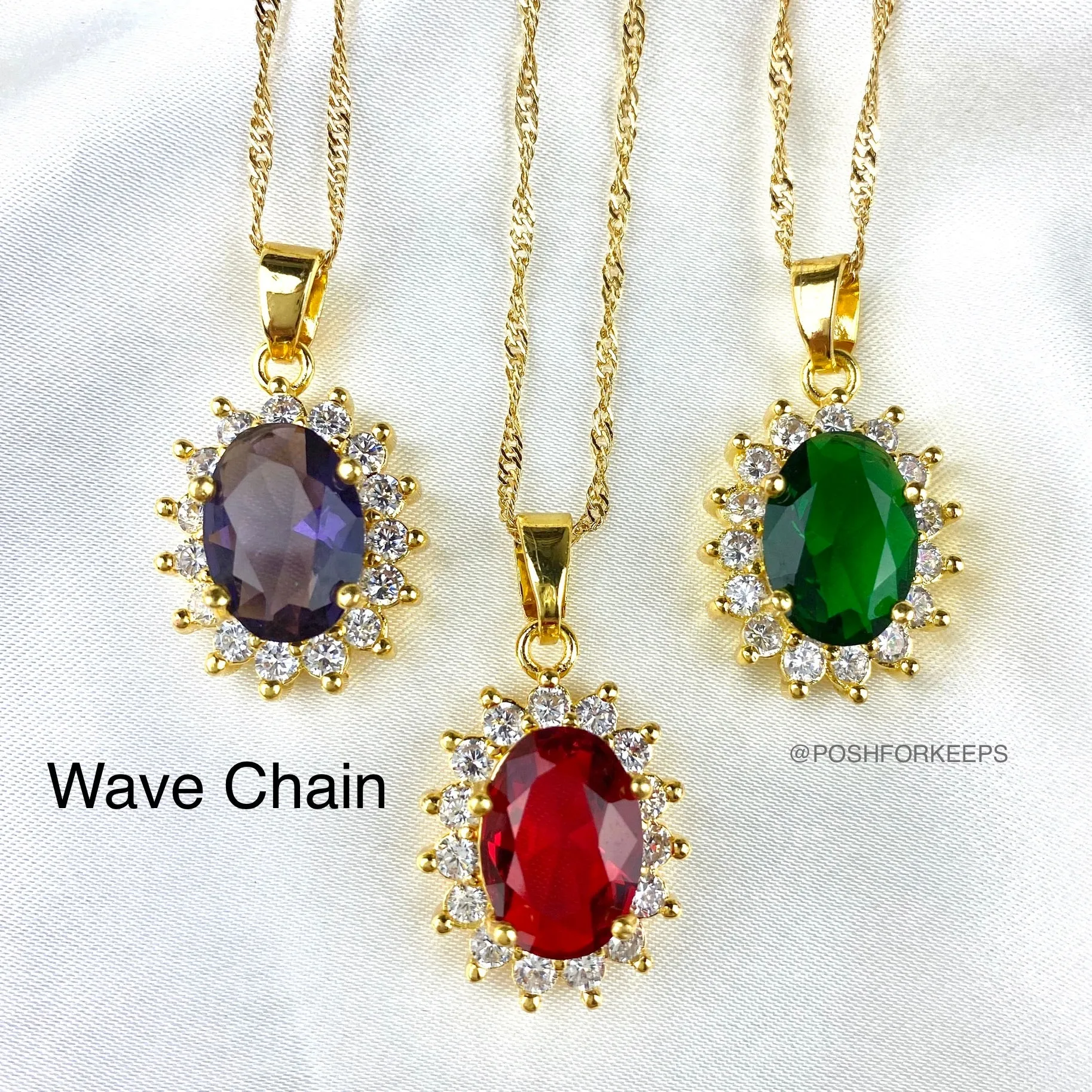 18K GOLD GEMSTONE NECKLACE