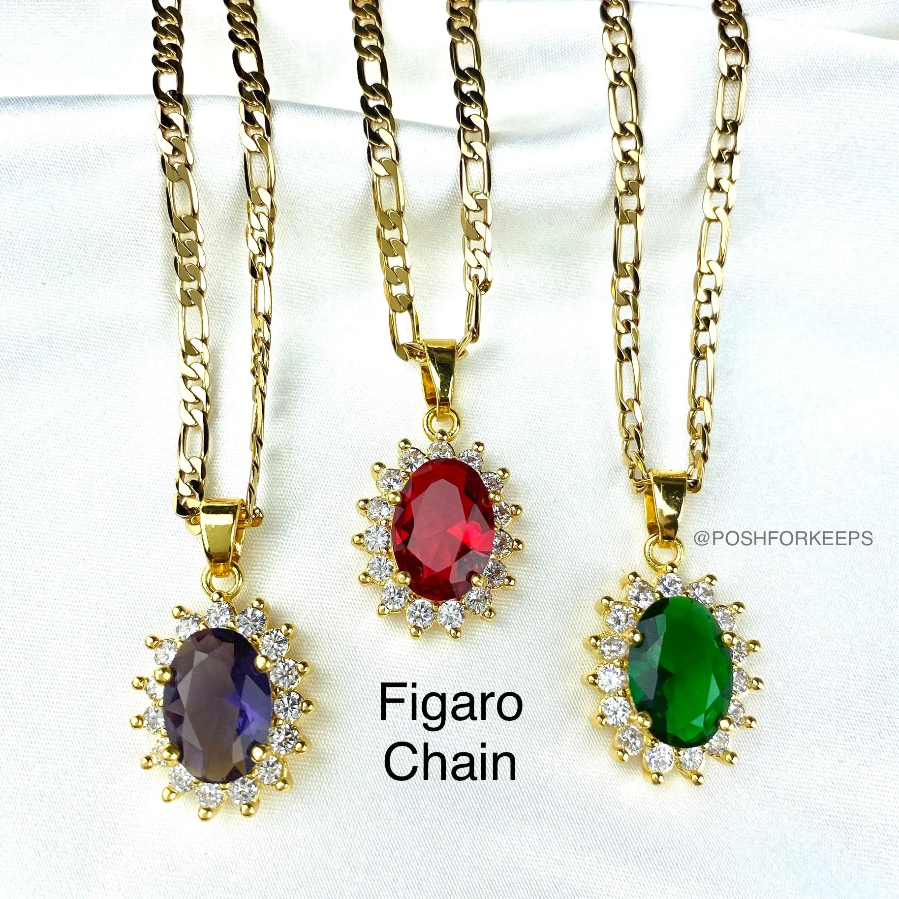 18K GOLD GEMSTONE NECKLACE