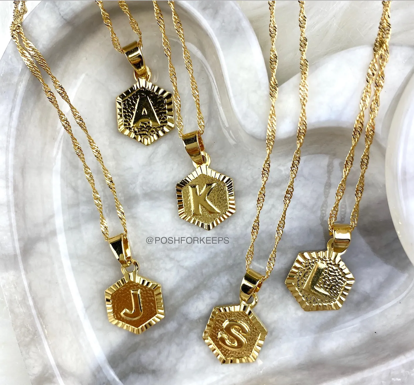 18K GOLD INITIAL PENDANT NECKLACE