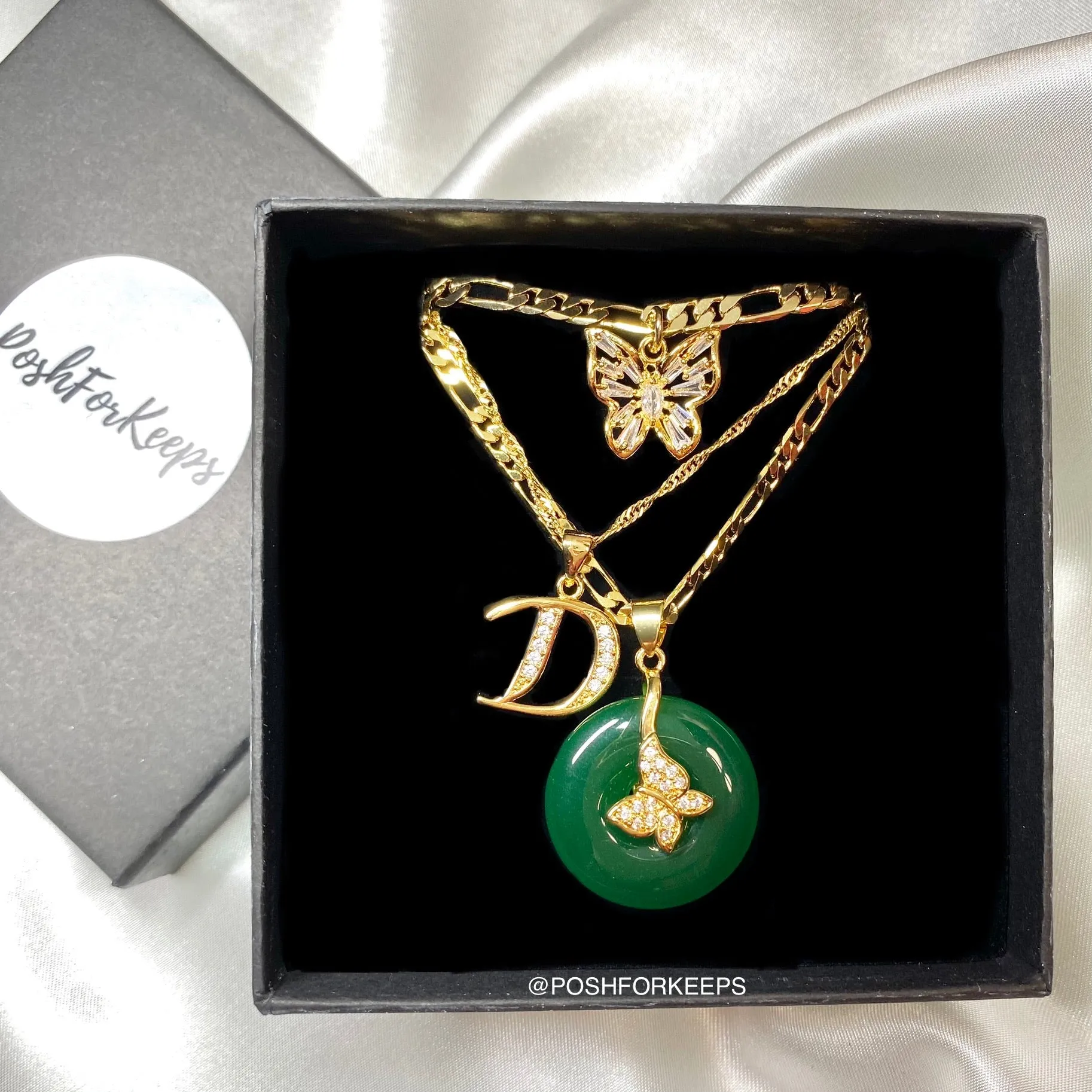 18K GOLD JADE BUTTERFLY NECKLACE